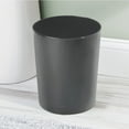 thumbnail image 2 of mDesign Small Round Metal 1.7 Gallon Trash/Recycling Can, 2 Pack, Dark Gray, 2 of 5