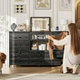 thumbnail image 5 of EnHomee 10 Drawers Dresser for Bedroom 55" Wide Dresser with Mirror & LED Lights & Charging Station Fabric Dressers & Chests of Drawers,Black, 5 of 9