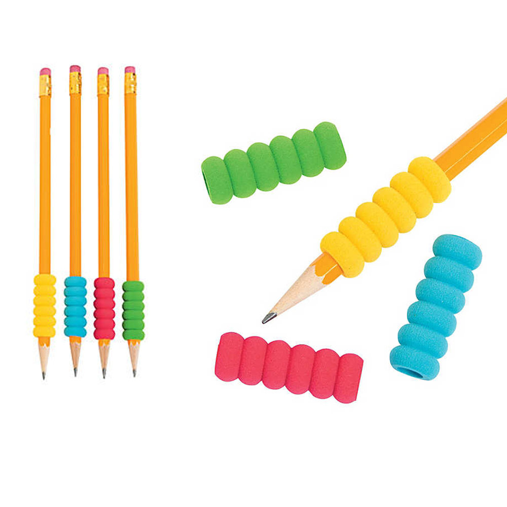 8Pc Groovy Foam Pencil Grips Pen Comfort Soft Sponge Children School