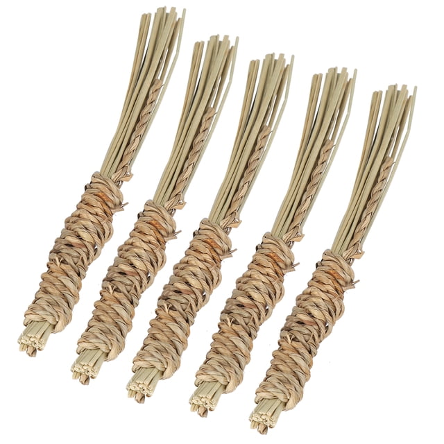 5 uds., juguetes para masticar de pasto marino Natural para loros y mascotas, conejos pequeños, hámster, palo para masticar, palo para masticar pasto marino
