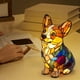 thumbnail image 4 of Lámpara de perro Corgi, lámpara de mesa de vitral, luz nocturna con forma de perro, decoración para mesita de noche, regalo de cumpleaños para amantes de los perros, lámpara arcoíris con cachorro, cá, 4 of 6