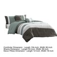 thumbnail image 5 of Owen 5 Piece King Comforter Set, The Urban Port, Striped White, Green, Gray, 5 of 5