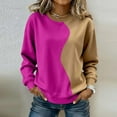 thumbnail image 2 of Womens Crewneck Sweatshirt Colorblock Patchwork Drop Shoulder Loose Sweatshirts Pullover Tops Sping Outfits 2026, 2 of 5