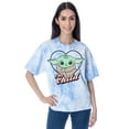 thumbnail image 5 of Star Wars Women's The Mandalorian Baby Yoda The Child Tie Dye Raw Edge Rough Hem Short Sleeve T-Shirt, 5 of 6