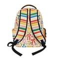 thumbnail image 3 of FKELYI Floral Bow Stripe Print Kids Backpack for Girls 17 Inch School Backpacks Large Capacity Bookbag with Multi-Pockets Casual Daypack for Elementary Student, 3 of 7