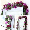 thumbnail image 2 of ZOELNIC 98.4" Artificial Rose Vine Flowers Plant Rattan - Artificial Flower Fake Flowers Rose Vine Ivy Garland Hanging for Wedding Party Garden Wall Craft Art Decoration Silk Flowers, 2 of 8