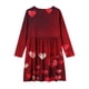 thumbnail image 3 of Vestidos de Manga Larga de las Niñas Tamaño 7-8 Elástico un Vestido de Patinador de Línea Twirly para Niños, Cuello Redondo Recital Escolar con Mezcla Suave, 3 of 6