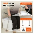 thumbnail image 3 of Toilet Safety Rail, Bathroom Grab Bar, Adjustable Width & Height, 300lbs Capacity, Handicap Support, Seniors, Padded Armrests, Secure Assist Handle, 3 of 7