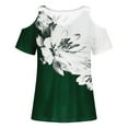 thumbnail image 4 of Aloohaidyvio Tops for Women ,Women Summer T-Shirt Cold Shoulder V-Neck Short Sleeve Tops Blouse, 4 of 5