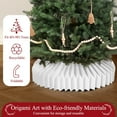 thumbnail image 4 of Guvpev 26 Inch Honeycomb Christmas Tree Collar,Foldable Paper Christmas Tree Ring Modern Tree Base Cover Basket Skirt Collars for Artificial Trees Christmas Holiday Home Decoration(White), 4 of 7