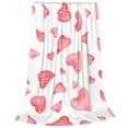 thumbnail image 2 of Zufioo Pink Hearts Fleece Blanket Queen Size,Plush Bed Blanket,Ultra Soft Throw Blanket,Plush Fuzzy Cozy Blanket Perfect for Bed,Couch-40"x30", 2 of 7