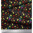 thumbnail image 3 of Soimoi Polyester Crepe Fabric Watermelon,Ice Cream & Cocktail Summer Designs Printed Craft Fabric by The Yard 52 Inch Wide, 3 of 3