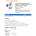 thumbnail image 2 of Engine Coolant Thermostat Housing Assembly - Compatible with 1990 - 1993 Honda Accord 2.2L 4-Cylinder - Motorad, 2 of 2