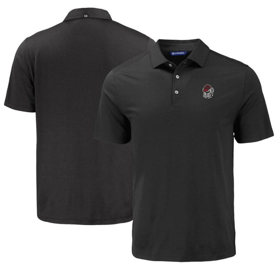 Men's Cutter & Buck Black Georgia Bulldogs Coastline Epic Comfort Eco Recycled Polo