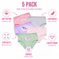 thumbnail image 5 of Princess Rose Toddler Girls Underwear Soft Cotton Brief Panties with Lace 5 Pack, 5 of 6