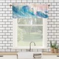 thumbnail image 3 of Watercolor Blue Ocean Valance Rod Pocket Window Curtain for Kitchen Sea Waves Beach Nature Scenery Privacy Window Valances for Living Room Kitchen 54 by 18 in, 1 Panel, 3 of 6