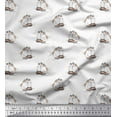 thumbnail image 1 of Soimoi Cotton Voile Fabric Shoes & Bull Dog Decor Fabric Printed Yard 56 Inch Wide, 1 of 1