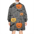 thumbnail image 2 of Wearable Oversized Blanket,Gray Halloween Pumpkins Bats and Faces Wearable Blanket Hoodie for Adults,Cozy Hooded Blankets with Super Pockets,Super Warm Fuzzy Pullover for Women & Men, 2 of 6