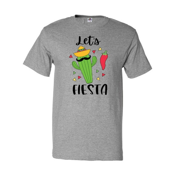 Inktastic Cinco De Mayo Let's Fiesta Cute Cactus with Sombrero T-Shirt