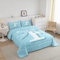thumbnail image 4 of Erosebridal Monogrammed F Bedding Twin Comforter Set, Initial Letter Down Comforter, Blue Bow Reversible Comforters & Duvets, Super Cozy Bedroom Decor, 2-Piece, 4 of 8