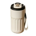 thumbnail image 1 of Tignapoo Stylish 450ml Stainless Steel Smart Temperature Control Travel Mug, Durable & Portable for Home, Office, Outdoor Use, 6-12 Hours Insulation, Matte White & Black, 1 of 6