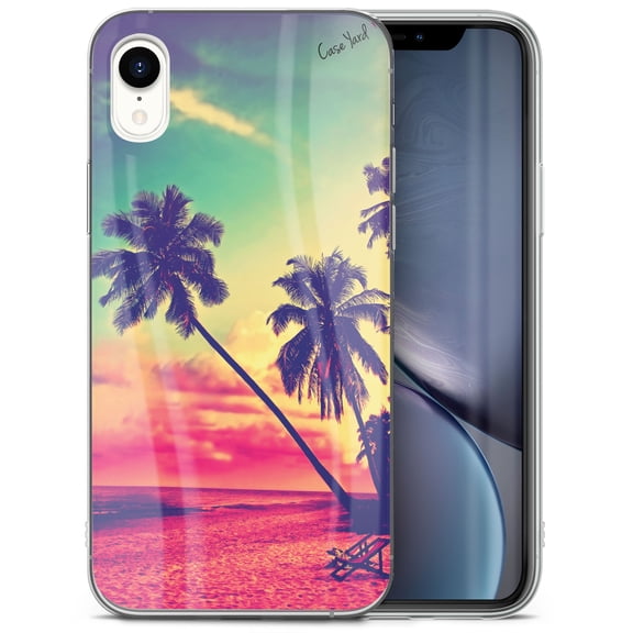 Case Yard iPhone-XR Case Clear Soft & Flexible TPU Ultra Low Profile Slim Fit Thin Shockproof Transparent Bumper Protective Cover Drop Protective Cell Phone Cases (Beach Paradiso)