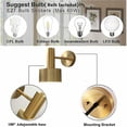 thumbnail image 2 of Aplique de pared interior E27 dorado moderno - Lámpara de pared creativa - Brazo oscilante ajustable con pantalla para dormitorio, pasillo, escalera - Estilo industrial simple, 2 of 5