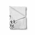 thumbnail image 2 of Saying Soft Flannel Fleece Blanket, Brush Pen Lettering with Phrase Relax You Are Home Black and White Calming Text, Cozy Plush for Indoor and Outdoor Use, 50" x 60", Black and White, by Ambesonne, 2 of 6