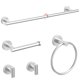thumbnail image 1 of Juego de Accesorios de Baño,5 Piezas de Toallero, Toallero en Barra de 60CM, Toallero de Anillo, Albornoz Gancho de Toalla, Portarrollos de Papel Higiénico, 304 Acero Inoxidable, Plateado, 1 of 7