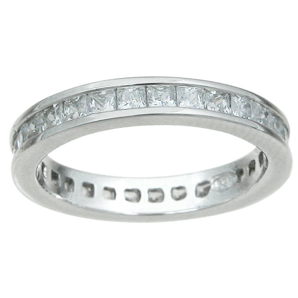 Iceposh - 925 Sterling Silver Eternity Bands for Women & Wedding Ring ...