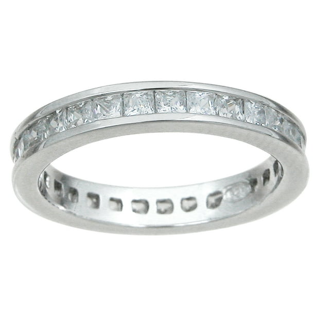 Iceposh 925 Sterling Silver Eternity Bands for Women & Wedding Ring