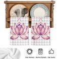 thumbnail image 5 of Pink Lotus Flowers Kitchen Towels Set of 2, Classic Love Heart Leaves Grey Absorbent Dish Towels for Kitchen, Microfiber Hand Towel, Quick Drying Tea Towel for Cleaning Decorative Dishcloths, 5 of 7