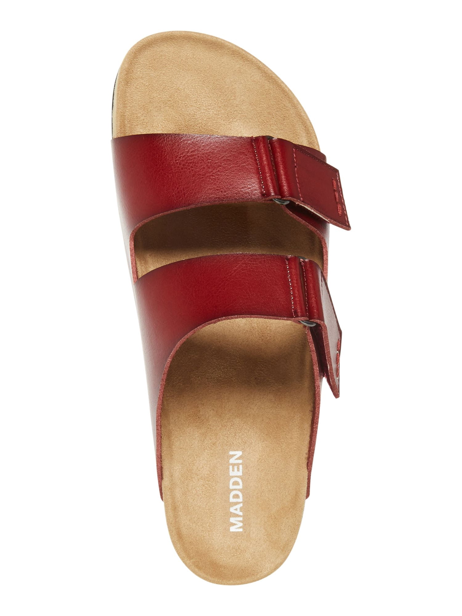 MADDEN Mens Maroon Double Straps Footbed Tisson Round Toe Sandals Shoes 12 MADDEN Mens Maroon Double Straps Contoured Footbed Padded  main image 2