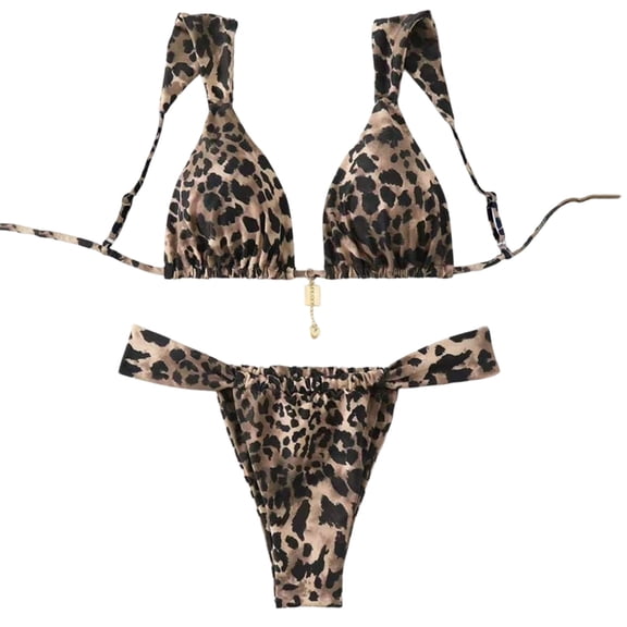 BOOMNY Womens Bikini Sets 2 Peice Swimsuit For Women Hawaii Graphic Swimwear Spaghetti Straps Low Rise Cozy Soft Bathing Suits