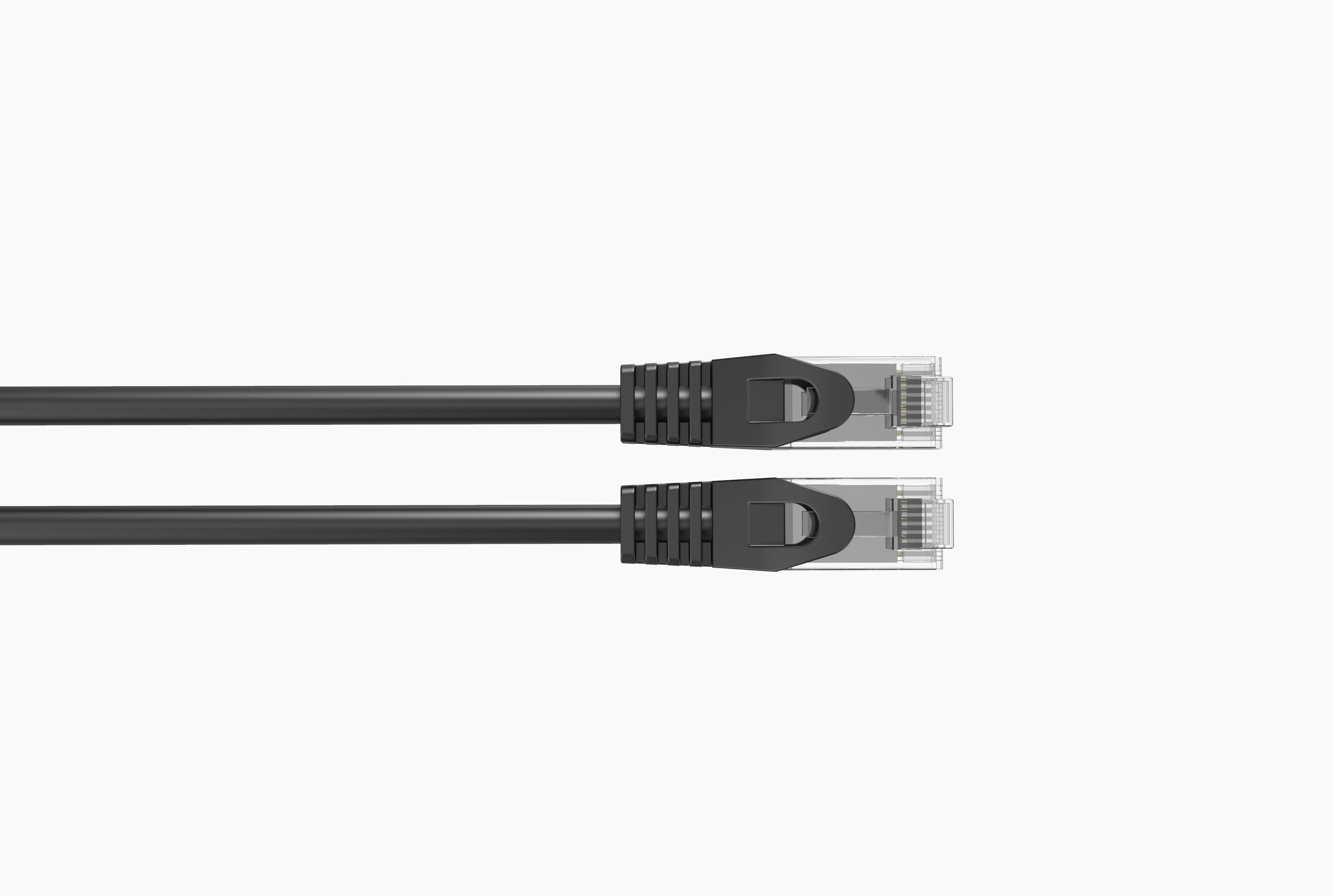 LOGICO Cat6 Slim Ethernet Patch Cable Bare Copper Black 28AWG 1FT (10 Pack)