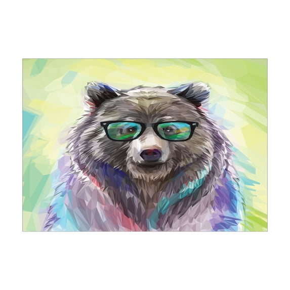 Ambesonne Animal Jigsaw Puzzle, Colored Wild Bear Art, Heirloom-Quality Fun Activity for Family Durable Cardboard, 1000 pcs, Lime Green Purple