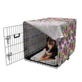 thumbnail image 2 of Floral Dog Crate Cover, Continuous Exotic Nature Pattern with Tropical Flowers Bushes and Leaves, Easy to Use Pet Kennel Cover Small Dogs Puppies Kittens, 7 Sizes, Multicolor, by Ambesonne, 2 of 6