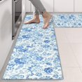 thumbnail image 2 of Kitchen Rugs Sets Of 2,Pioneer Flower Floral Print Pattern Anti Fatigue Kitchen Mat Rugs Non Slip Washable,Decorative Kitchen Floor Mats for Kitchen,Sink,Laundry,17"X47", 2 of 5