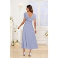 thumbnail image 3 of Vestido de chifón turquesa CDSSL para la madre de la novia, talla grande, 3 of 6
