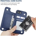 thumbnail image 3 of REQO Compatible with iPhone 16e Wallet Case with Card Holder, PU Leather Kickstand Card Slots Case, Double Magnetic Clasp and Durable Shockproof Cover 6.1 Inch, 3 of 6