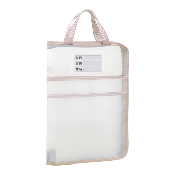 Twfbrm Mesh Zipper Pouch with Handle, Large Capacity A3 Size Expandable Nylon File Folders with Label Pocket, Transparent Multi-Layer File Organizer Portable Document Stationery Storage Bag for Office