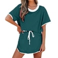 thumbnail image 2 of Hrsba Womens 2 Piece Outfit Set Summer Short Sleeve Top and Skirt Set Casual Solid Color Matching Set Beach Vacation Two Piece Outfit for Women, 2 of 8