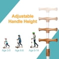 thumbnail image 3 of GLIDEZONE Kick Scooter for Kids Ages 3~14, Foldable Toddler Scooter 3 Wheel with LED Lighted, Adjustable Handlebars, Max Load 110lbs (Brown), 3 of 6