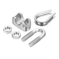 thumbnail image 4 of Unique Bargains 1/8' Wire Rope Kit, 40 Pack M3 Stainless Steel Thimbles & Clamps for Wire Rope, 4 of 7