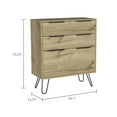 thumbnail image 4 of DEPOT E-SHOP Saffron Dresser- Three Drawers, Countertop, Four Steel Legs-Light Oak, For Bedroom, 4 of 5