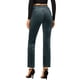 thumbnail image 3 of Pantalones de tobillo elegantes de terciopelo para mujer Inspire Chic con cintura alta y bolsillos, color gris, 3 of 5