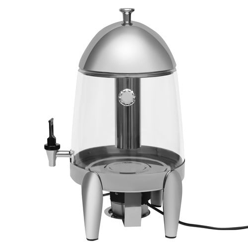 12L Hot Beverage Dispenser, PC Transparent Hot Drink Dispenser, Electric Heating & Alcohol Burner Ready, for Outdoor Picnic Camping BBQ