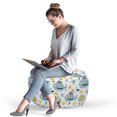 thumbnail image 2 of Underwater Pouf Cover with Zipper, Submarine in the Sea with Starfish Corals Oceanic Fiction Doodle, Soft Decorative Fabric Unstuffed Case, 30" W X 17.3" L, Cadet Blue Earth Yellow, by Ambesonne, 2 of 5