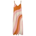 thumbnail image 6 of Abstract Wavy Pastel Orange Pink Sleeveless Dress Loose Women's Dress Dresses Luxury Evening Dresses, 6 of 9