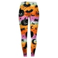 thumbnail image 6 of YDFCWXW Halloween Leggings for Women Tummy Control Pumpkin Seasonal Printed Stretchy Leggings Yoga Pants Tights (Yellow, XL), 6 of 6